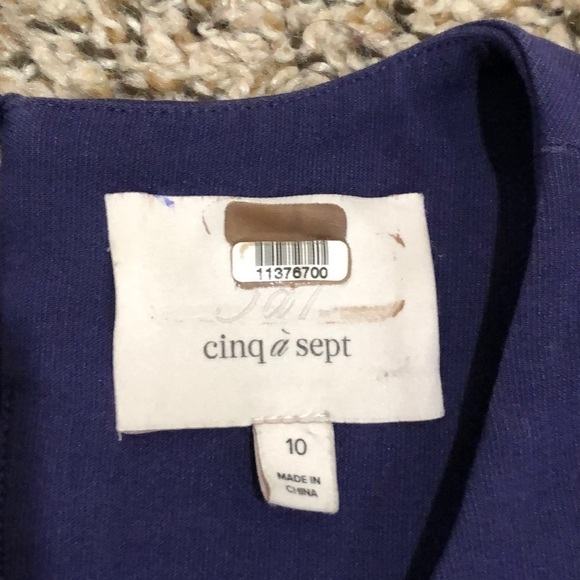 Cinq A Sept Mackenna Dress Size 10  Navy Blue Cut Out Back - Picture 5 of 8
